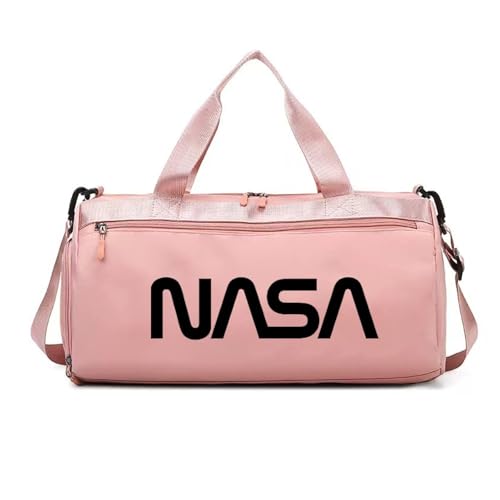 Große Sporttasche N.A.S.A, Reise Tasche Herren Damen, Trainingstasche, Turntasche, Kapazität(Pink) von QATOBI