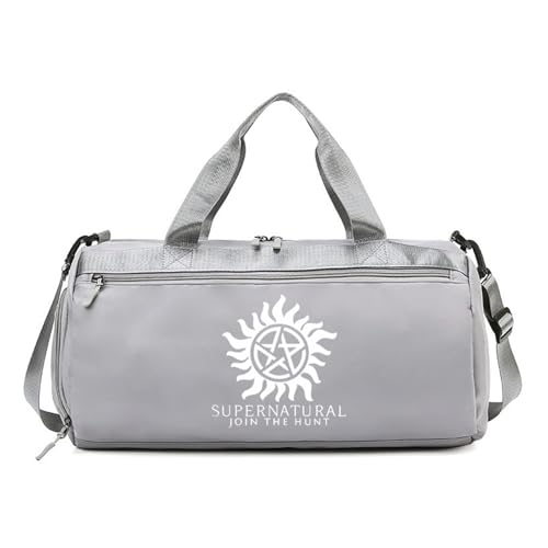 Sporttasche Reisetasche Super.Natur-al, Reise Tasche Herren Damen, für Camping, Reisen, Fitness, Kapazität(Grey) von QATOBI