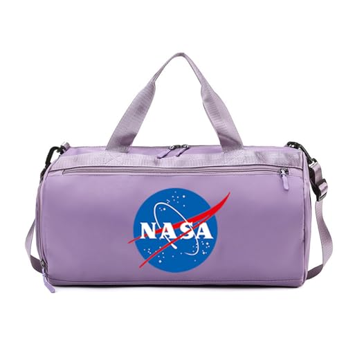 Sporttasche Trainingstasche N.A.S.A, Raumgestaltung mit großer Kapazität, Tasche für Sport, Fitness und Reisen, Kapazität(Purple) von QATOBI