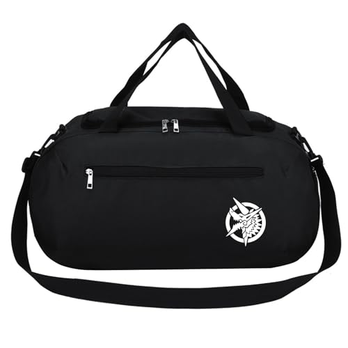 Ultraleicht Reisetasche Monst-er Hunt-er, mit Schuhfach und Nassfach, für Weekender Gym, Reise, Kapazität(Black) von QATOBI