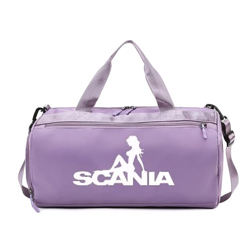 Ultraleicht Reisetasche Sc.an.ia, mit Schuhfach und Nassfach, Weekender für Reisen, Sport, Fitness, Kapazität(Purple) von QATOBI