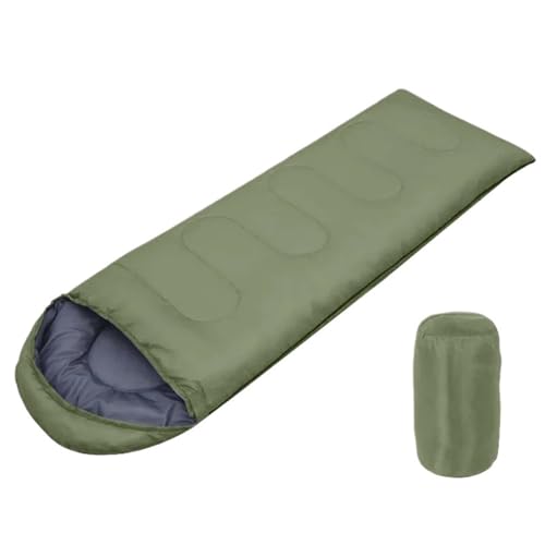 QAZWZG Schlafsack Camping Camping-Schlafsack, leicht, 4 Jahreszeiten, Warmer Umschlag, Rucksackreisen, Outdoor, Baumwolle, Winterschlafsack DeckenschlafsäCke(Green) von QAZWZG