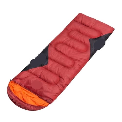 QAZWZG Schlafsack Camping Camping Sleeping Bag Ultralight Waterproof 4 Season Warm Envelope Backpacking Sleeping Bags for Outdoor Hiking DeckenschlafsäCke(1.6kg Wine red) von QAZWZG