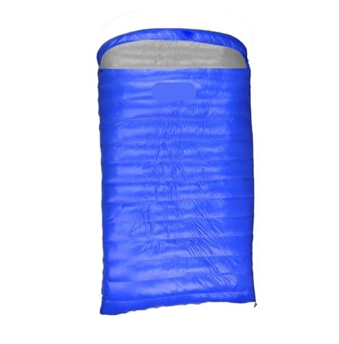 QAZWZG Schlafsack Camping Double Sleeping Bag Adult Filling Travel Camping Hiking White Goose Down Couple DeckenschlafsäCke(Deep Blue,1200g) von QAZWZG