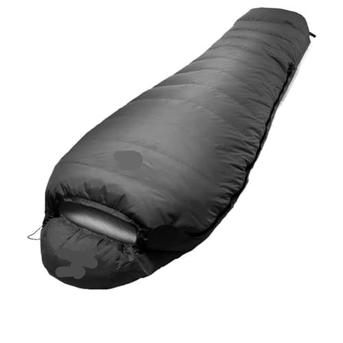 QAZWZG Schlafsack Camping Portable Winter Down Sleeping Bag Goose Down Warm Waterproof Sleeping Bag Three Seasons Suitable for Camping Trips DeckenschlafsäCke(Black-600g) von QAZWZG