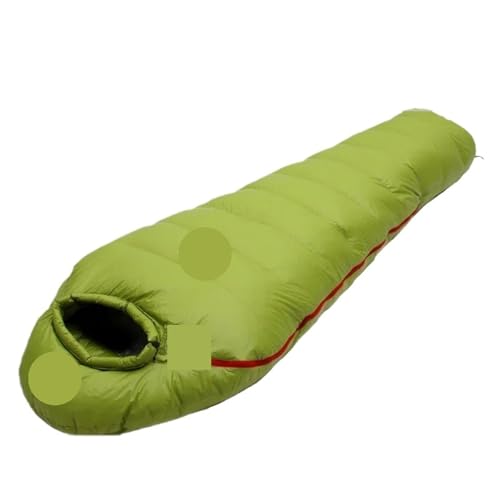 QAZWZG Schlafsack Camping Warm White Goose Down Filled Adult Sleeping Bag Fit for Winter Thermal 4 Kinds of Thickness Camping Travel DeckenschlafsäCke(Green,1450g) von QAZWZG