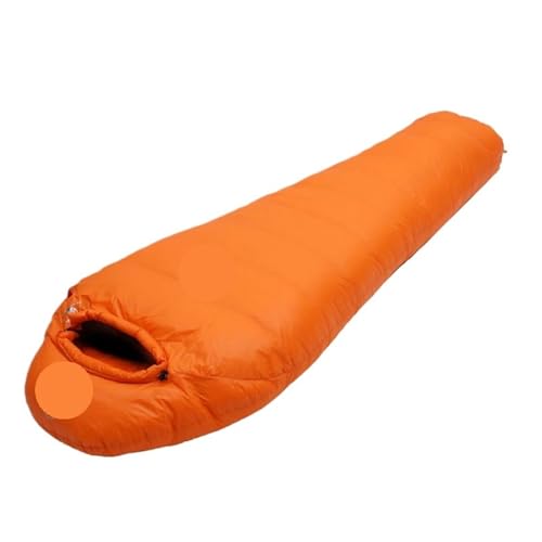 QAZWZG Schlafsack Camping Warm White Goose Down Filled Adult Sleeping Bag Fit for Winter Thermal 4 Kinds of Thickness Camping Travel DeckenschlafsäCke(Orange,1450g) von QAZWZG