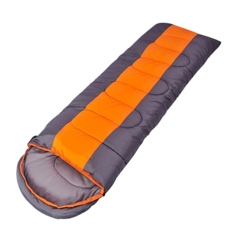 QAZWZG Schlafsack Camping Warme Schlafsäcke for Camping, 4 Jahreszeiten, Erwachsene, Kinder, Schlafsack, Wandern, Rucksackreisen, Reisen, mit Kompressionssack DeckenschlafsäCke(Orange 1.0KG) von QAZWZG