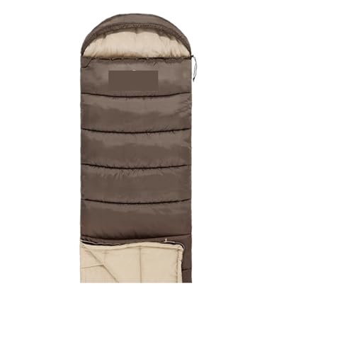 QAZWZG Schlafsack Camping Warmer Schlafsack, Ultraleicht, wasserdicht, spleißbar, doppelte Schlafdecke, Outdoor-Winterschlafsäcke DeckenschlafsäCke(U250S Brown-Left) von QAZWZG