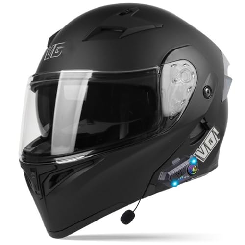 Bluetooth Motorradhelm Klapphelm DOT/ECE Zertifiziert Sturzhelm Integriert Motorradhelm Mit Doppelvisier Mikrofon Motorrad Helm Multifunktional Motocross Vollvisierhelm 6,M:57-58CM von QAZXCVB