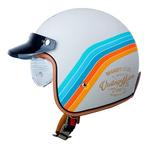 Halbhelme Vintage Motorradhelm ECE-Zertifizierung Brain-Cap Halbschale Jet-Helm Roller-Helm Für Damen Und Herren Mit Visier Retro Motorrad Offener Helm Scooter-Helm 8,L:59-60CM Halbhelme Vintage Motorradhelm ECE-Zertifizierung Brain-Cap Halbschale Jet-Helm Roller-Helm Für Damen Und Herren Mit Visier Retro Motorrad Offener Helm Scooter-Helm 8,L:59-60CM von QAZXCVB