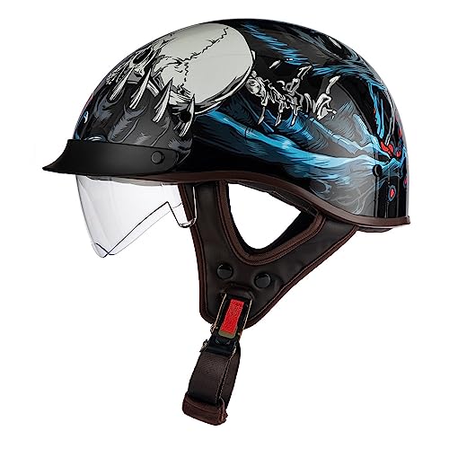 Halbschalenhelm Jethelm ECE-Zulassung Vintage Motorradhelm Baseball Cap Cruiser Scooter Helm Mit Built-In Visier Retro Motorrad Halbhelm Für Herren Damen Four Seasons 2,XXL Halbschalenhelm Jethelm ECE-Zulassung Vintage Motorradhelm Baseball Cap Cruiser Scooter Helm Mit Built-In Visier Retro Motorrad Halbhelm Für Herren Damen Four Seasons 2,XXL von QAZXCVB