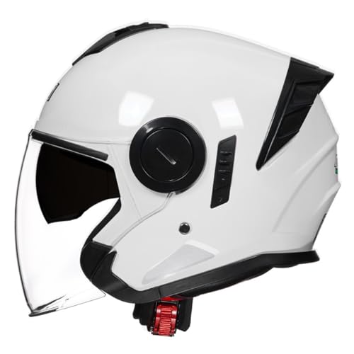 Halbschalenhelm Retro Jethelm Motorradhelm DOT/ECE-Zertifizierung Herren Damen Offenem Helm Roller-Helm Scooter-Helm Mit Visier Halbhelme Für Cruiser Chopper Biker Moped 4,L:59-60CM von QAZXCVB