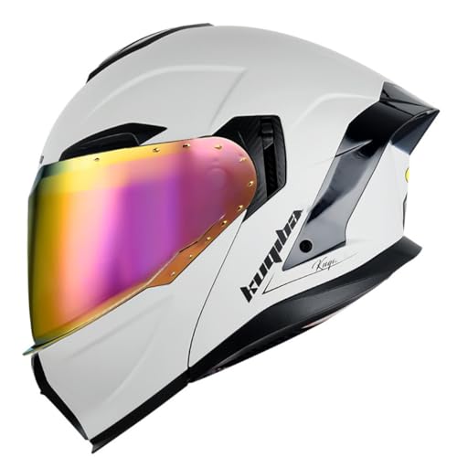 Klapphelm DOT/ECE Motorradhelm Integralhelm Rollerhelm Fullface Helm Sturzhelm mit Doppelvisier Motocrosshelm für Damen Herren Motorrad Modularer Helm Flip Vollvisierhelm 9,XL:61-62CM von QAZXCVB