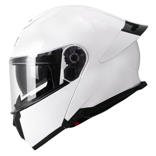 Klapphelm Motorradhelm DOT/ECE Zertifiziert Integralhelme Modularer Motorrad Sturzhelm Für Herren Damen Mit Doppelvisier Windgeräusche Leicht Flip Vollvisierhelm 6,XXL:63-64CM von QAZXCVB