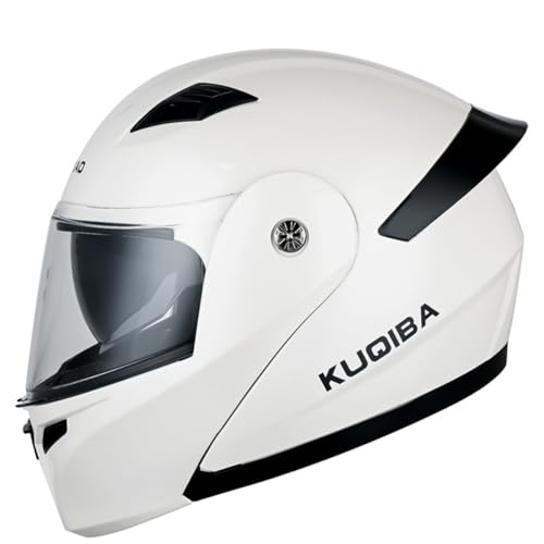 Klapphelm Motorradhelm Für Motorräder Integrierter Motorrad Helm DOT/ECE Zulassung Flip Vollvisierhelm Sturzhelm Mit Doppelvisier Modularer Rennhelme Für Damen Und Herren 6,L:59-60CM von QAZXCVB