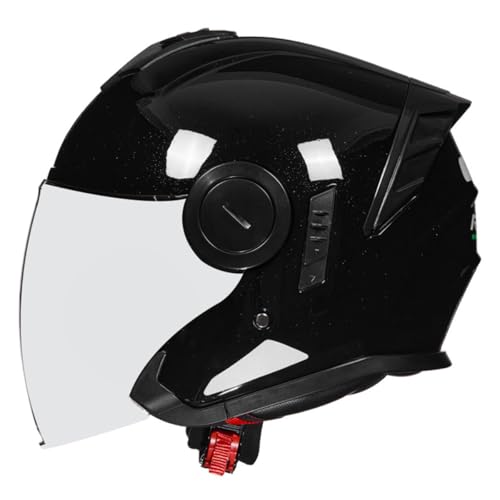 Motorrad Halbhelme Retro Jethelm Motorradhelm Mit Visier Halbschalenhelm Moped Helm Rollerhelm Scooter Helm DOT/ECE-Zertifizierung Herren Damen Offenem Helm 6,XL:61-62CM von QAZXCVB