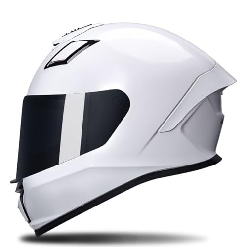 Motorradhelm Integralhelm DOT/ECE-Zugelassener Verkehrssicherheit Robuster Leiser Motorrad Helm Rollerhelm Sturzhelm Mit Sonnenblende Vollvisierhelm Damen Herren Erwachsene 3,XXL:59-60CM von QAZXCVB