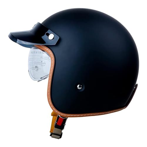 Retro Motorrad Halbhelme Motorradhelm Für Herren Und Damen DOT/ECE-Zertifizierung Jethelm Mit Visier Halbschalenhelm Braincap Offenem Helm Für Bike Cruiser Moped Scooter 7,XXL:63-64CM von QAZXCVB