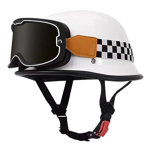 Retro Motorradhelm Halbschalenhelm ECE Zulassung Baseball Cap Deutscher Stil Jethelm Roller Cool Helm Mit Brille Unisex Motorrad Offener Helm Für Cruiser Chopper Scooter 3,4XL Retro Motorradhelm Halbschalenhelm ECE Zulassung Baseball Cap Deutscher Stil Jethelm Roller Cool Helm Mit Brille Unisex Motorrad Offener Helm Für Cruiser Chopper Scooter 3,4XL von QAZXCVB