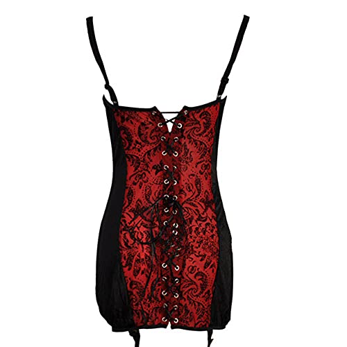 Bustier Korsett Damen Mädchen S-6Xl Red Overbust Sexy Korsettkleid Frauen Sexy Top Schnürkorsett Eng Anliegendes Minikleid-Red_S Bustier Korsett Damen Mädchen S-6Xl Red Overbust Sexy Korsettkleid Frauen Sexy Top Schnürkorsett Eng Anliegendes Minikleid-Red_S von QBQZXAOSOWH