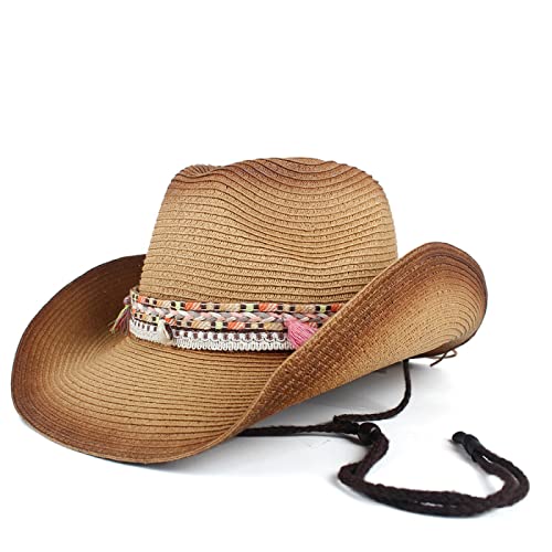 QBQZXAOSOWH Fedora Trilby Mode Frauen Hohl Western Cowboyhut Dame Straw Tsombrero Strand Cowgirl Jazz Sonnenhut Khaki QBQZXAOSOWH Fedora Trilby Mode Frauen Hohl Western Cowboyhut Dame Straw Tsombrero Strand Cowgirl Jazz Sonnenhut Khaki von QBQZXAOSOWH