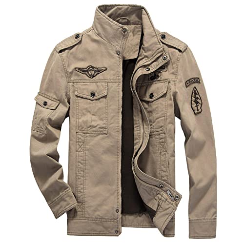 QBQZXAOSOWH Jacken Regenjacken Mäntel Men Jacket Cotton Pilot Tactical Mens Jacket Coat Plus Size Asiansizexl Khaki QBQZXAOSOWH Jacken Regenjacken Mäntel Men Jacket Cotton Pilot Tactical Mens Jacket Coat Plus Size Asiansizexl Khaki von QBQZXAOSOWH