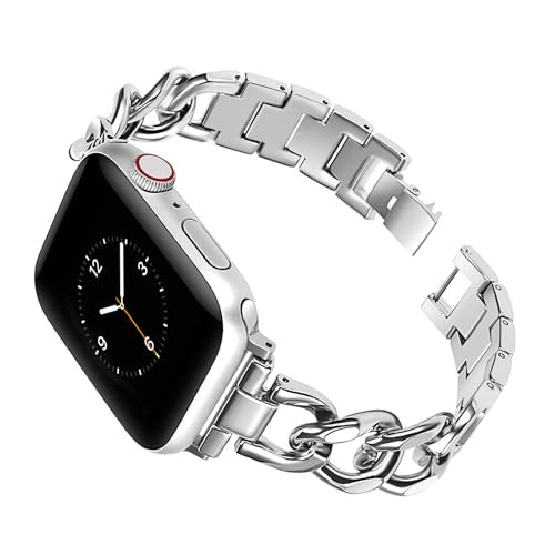 Edelstahl Armband Silber Kompatibel mit Apple Watch 3 42mm, Bling Einstellbar Metall Uhrenarmband Ersatz Armbänder Wristband Kompatibel mit iWatch 42mm 44mm 45mm 49mm Serie Ultra 9 8 7 6 5 4 3 2 1 Edelstahl Armband Silber Kompatibel mit Apple Watch 3 42mm, Bling Einstellbar Metall Uhrenarmband Ersatz Armbänder Wristband Kompatibel mit iWatch 42mm 44mm 45mm 49mm Serie Ultra 9 8 7 6 5 4 3 2 1 von QBYVQQN