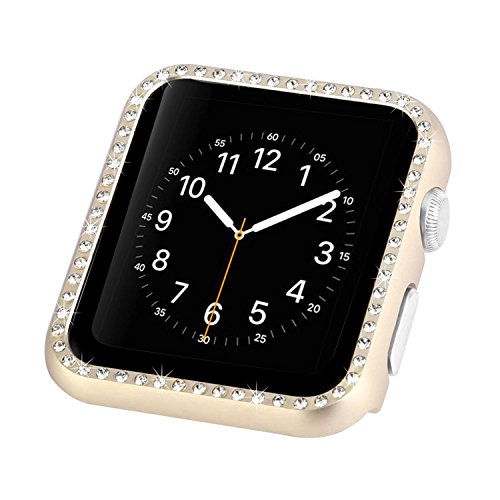 Gold Glitzer Tasche Kompatibel mit Apple Watch 45mm, Frauen Damen Aluminium Schutz Hülle Kratzfest Stoßfest Schutzhülle Bumper Case Rundherum Abdeckung Bling Gehäuse Kompatibel mit iWatch Serie 7 8 9 Gold Glitzer Tasche Kompatibel mit Apple Watch 45mm, Frauen Damen Aluminium Schutz Hülle Kratzfest Stoßfest Schutzhülle Bumper Case Rundherum Abdeckung Bling Gehäuse Kompatibel mit iWatch Serie 7 8 9 von QBYVQQN