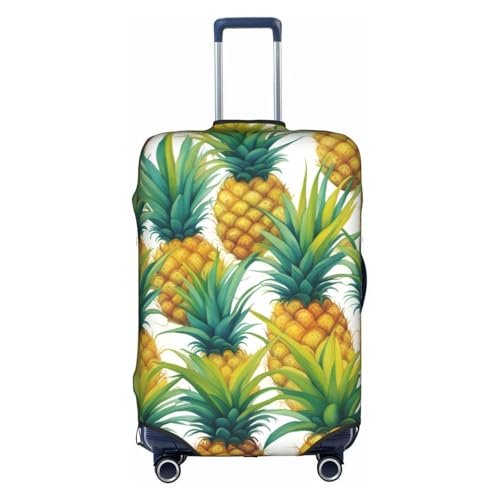 QDHGCFOC Reisegepäck-Schutzhülle, Motiv: exotische tropische Ananas, modisches Design, waschbar, Polyester, weiß, XL von QDHGCFOC