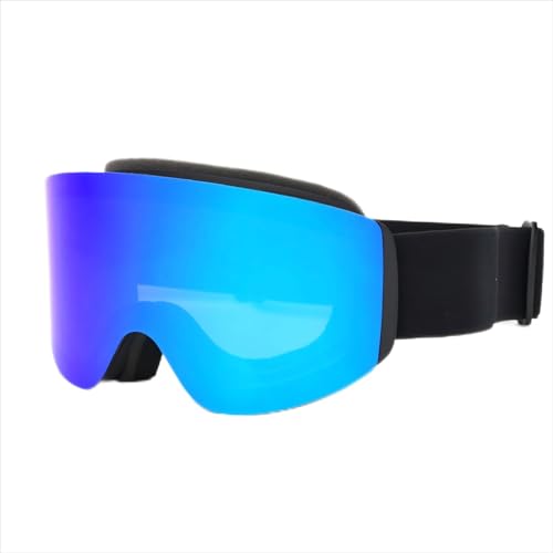 QFUPKTSU 2024 Winter Magnetische Doppel-Anti-Beschlag-Zylinder Skibrille, Männer und Frauen können tragen, kann Kurzsichtigkeit Skibrille tragen (blau) von QFUPKTSU