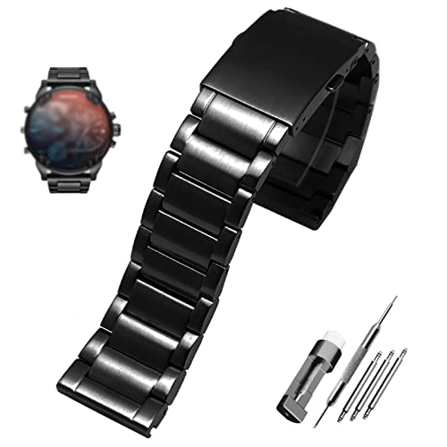 QGKKGQ Edelstahl-Armband 22 mm 24 mm 26 mm 28 mm Herren-Armband aus massivem Metall für Diesel DZ7333 DZ4344 Uhrenarmband von QGKKGQ