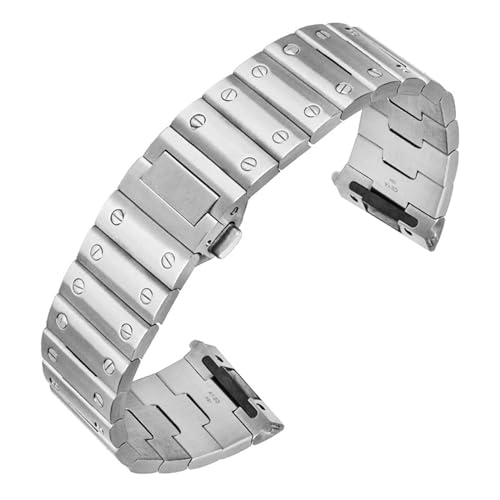 QGKKGQ Massives Edelstahl-Uhrenarmband für Santos wssa0010, Herrenarmband, 21 mm, Schnellverschluss-Uhrenarmband von QGKKGQ