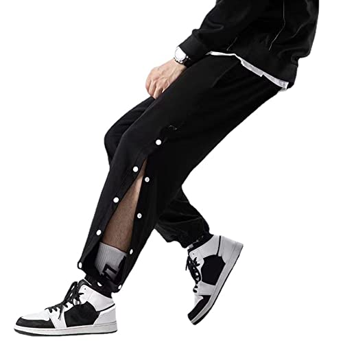 Herren Jogginghose Jogger Hose Sport Fitness Basic Reha Hose mit Durchgehende Seite Offen Freizeit Hose Joggpants Freizeithose Sweatpants mit Taschen,A,M von QGNDS