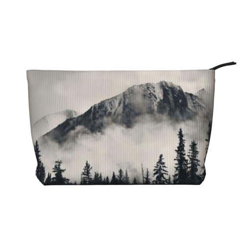 QGWDYYJQ Canadian Smokey Mountain Cliff bedruckte Cord-Make-up-Tasche, Reise-Kulturbeutel, tragbare Kosmetiktasche, Schwarz , Einheitsgröße von QGWDYYJQ