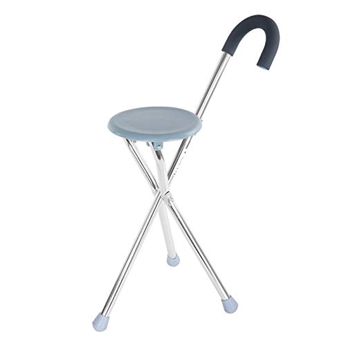 QHFTREX Gehstock mit Sitz Gehstock Hocker Faltbarer tragbarer Gehstock Stuhl Gehstock Krücken für ältere Menschen,Blau powerfully von QHFTREX