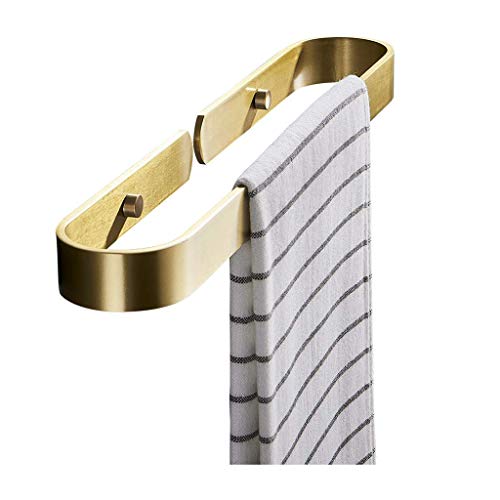 Handtuchhalter Space Aluminium Handtuchhalter Badezimmerhandtuchhalter Wandmontage Hängender Handtuchhalter Organizer Küchenaufbewahrungsregal Handtuchhalter/Gold/60 cm (Gold 30 cm) powerfully von QHFTREX