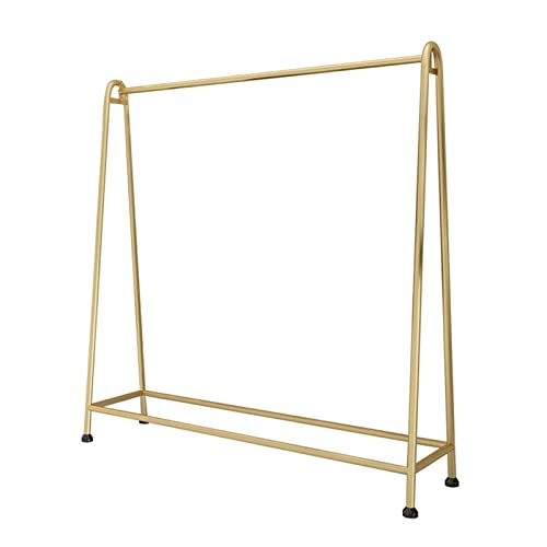 QHFTREX Garderobenständer Robuste Kleiderstange, Kleiderständer Aus Schmiedeeisen, Wäscheständer Für Den Balkon, Rostfrei, Hohe Tragkraft, Platzsparend, Abnehmbar/Gold/100X150Cm powerfully von QHFTREX