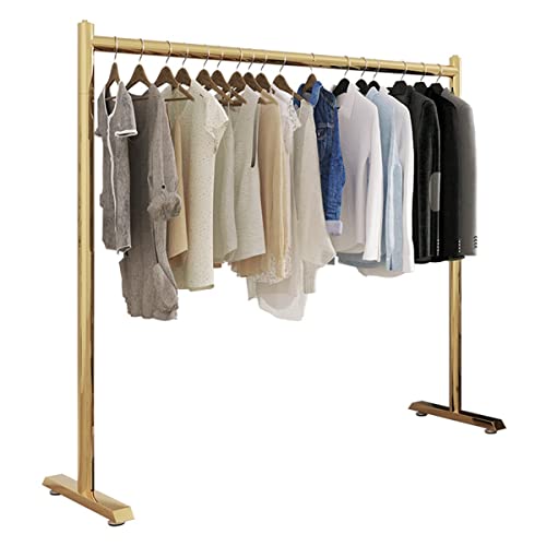 QHFTREX Kleiderständer, Robuster Kleiderständer Aus Metall, Garderobenständer Für Den Eingangsbereich, Für Kleidung, Taschen, Regenschirm/Gold/120Cm powerfully von QHFTREX