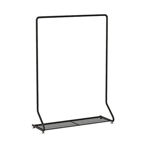 QHFTREX Kleiderständer Kleiderständer mit Regalen Moderner Boutique-Kleiderständer aus Metall Kleiderstange Wäscheständer Schlafzimmergarderoben (Größe: 120 x 40 x 150 cm, Farbe: Schwarz) powerfully von QHFTREX