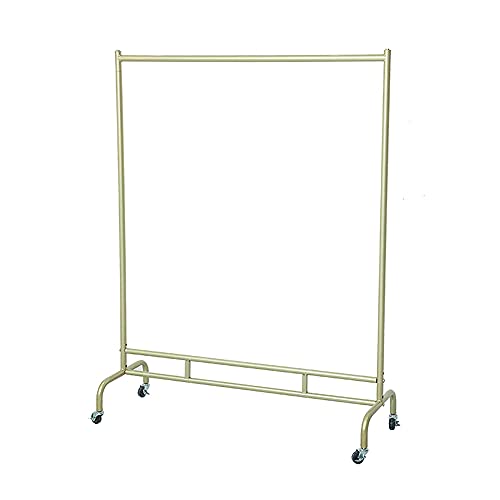 QHFTREX Kleiderstangen, Robuster Kleiderständer Aus Metall, Großzügiger Hängender Kleiderständer Für Schlafzimmer, Garderobe Aus Schmiedeeisen Mit Rädern/Gold/150X135Cm powerfully von QHFTREX