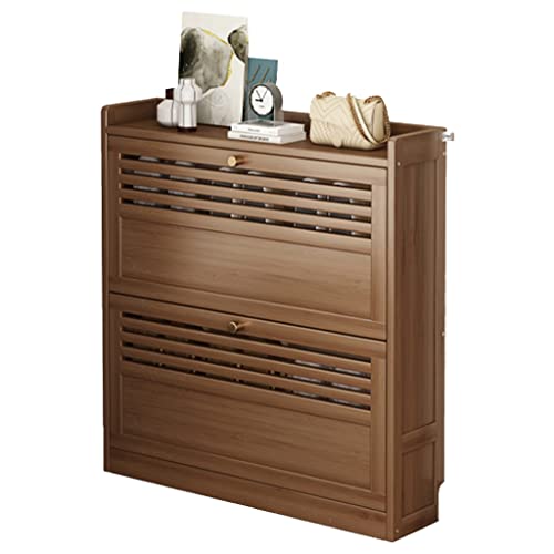 cupboardSchuhschrank für den Eingangsbereich, schmaler, freistehender Schuhschrank mit 2 Klappschubladen, Schuh-Organizer-Schrank für den Flur, Schuhregal für Schlafzimmer, Garderobe (Farbe: 50 cm) von QHFTREX