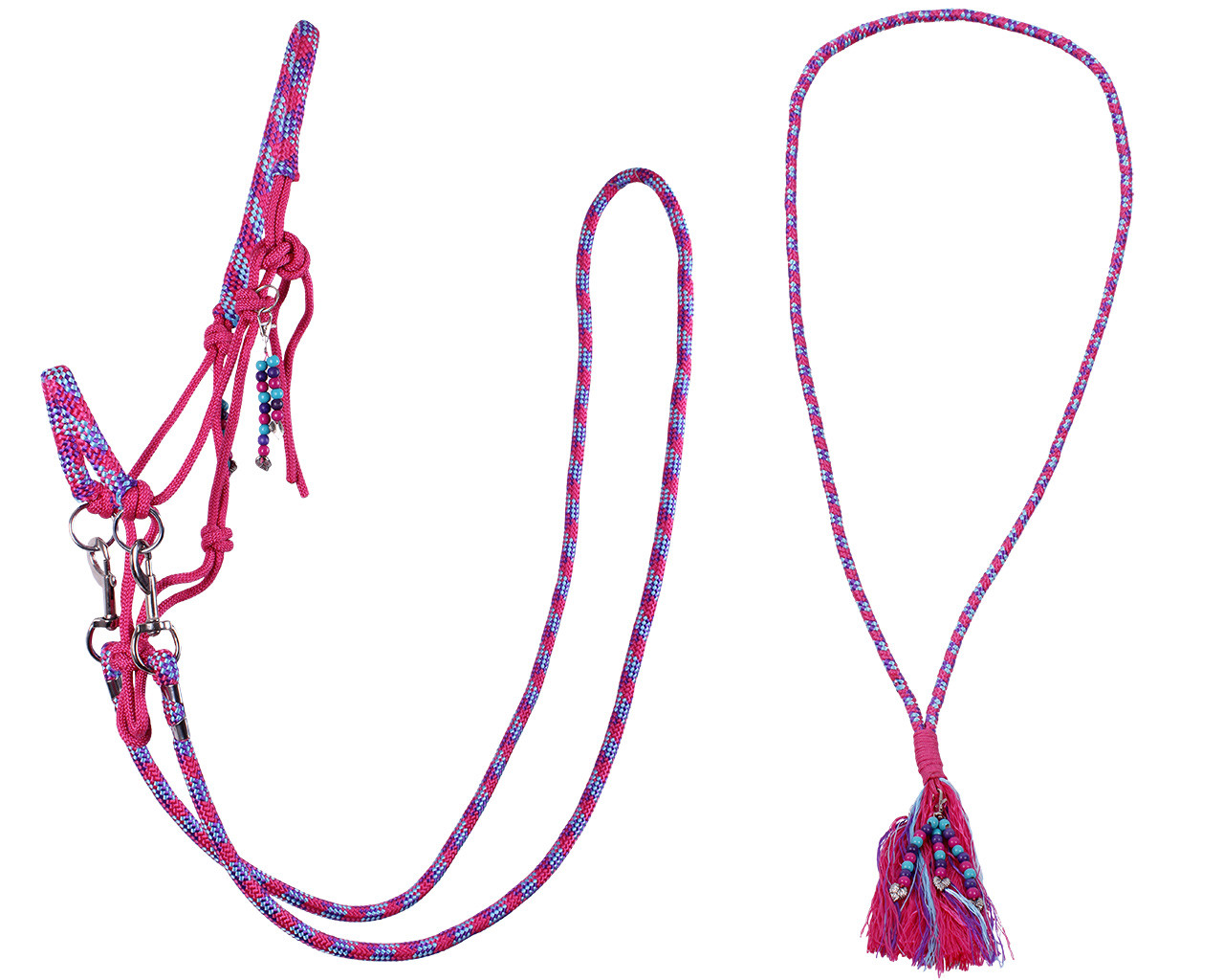 Knotenhalfter mit Zügeln u. Halsriemen LIBERTY Knotenhalfter mit Zügeln u. Halsriemen LIBERTY von QHP