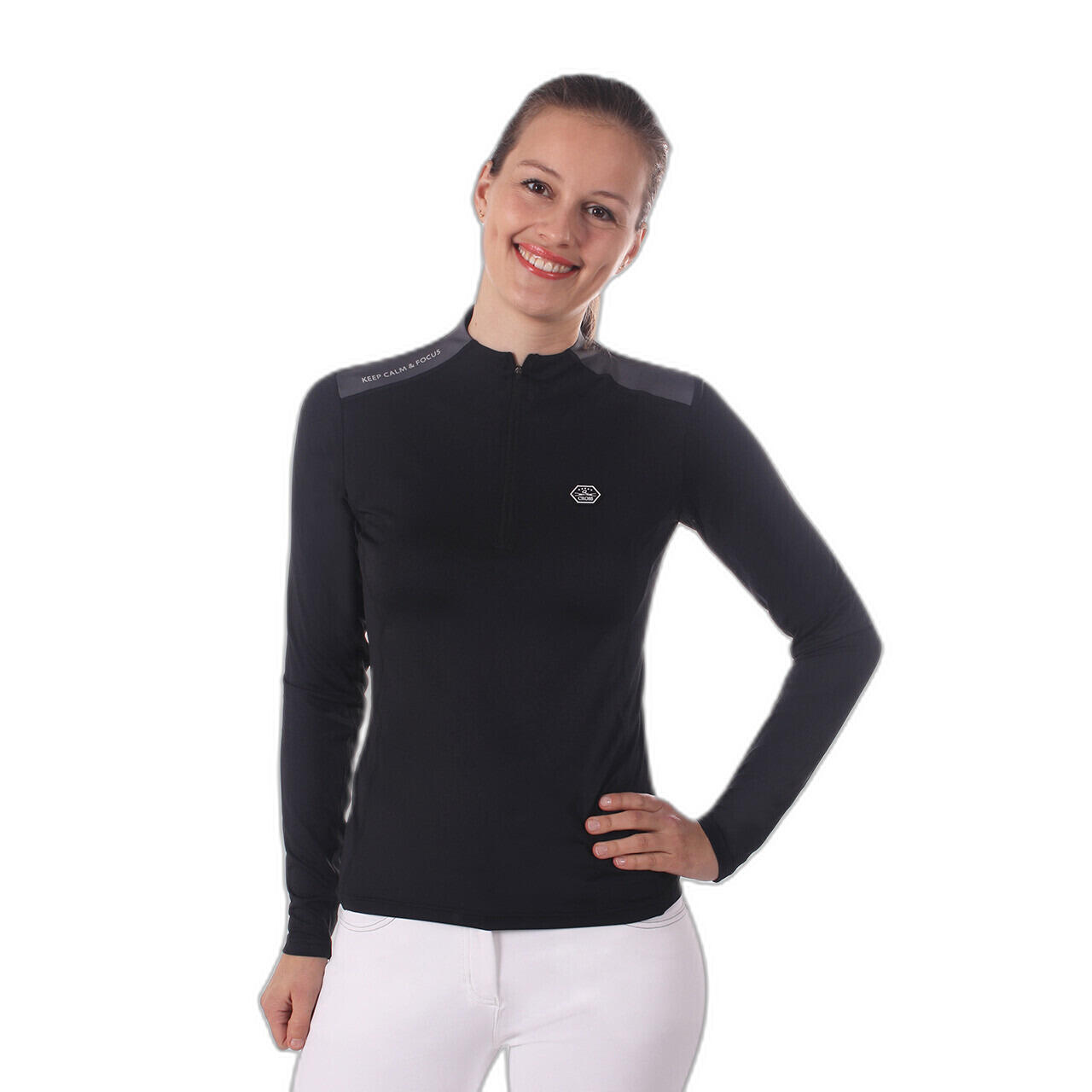 Langärmeliges Reitsport-Poloshirt für Frauen QHP Utah von QHP