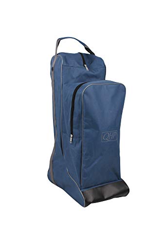 QHP Combi Reitstiefel-/Helmtasche Turniertasche 600 D (Navy-grau) von QHP