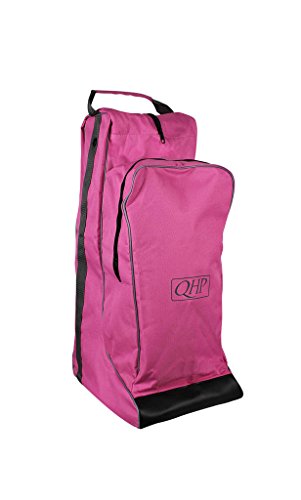 QHP Combi Reitstiefel-/Helmtasche Turniertasche 600 D (rosa-grau) von QHP