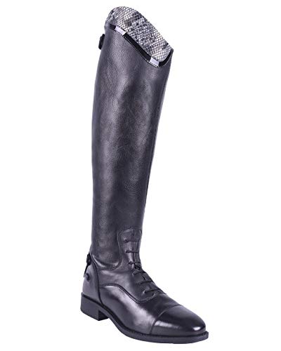 QHP Damen Reitstiefel Birgit Snake Adult Leder/Synthetik (Schwarz, 41) von QHP