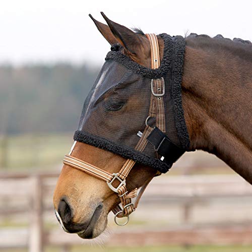 QHP Fliegenschutzmaske ohne Ohren, Farbe:schwarz, Größe:Pony von QHP