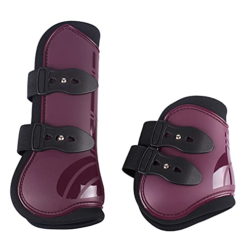 QHP Gamaschen-Set vorne und hinten 4er Set Polyurethan mit Neoprenfutter (Pony, Maroon) von QHP