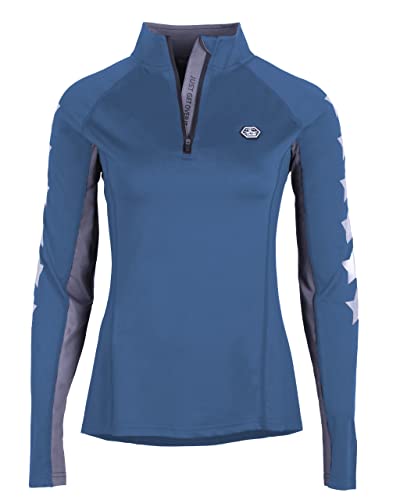 QHP REIT-Shirt Funktions-Shirt Vegas Langarm Steel Blue (44) von QHP
